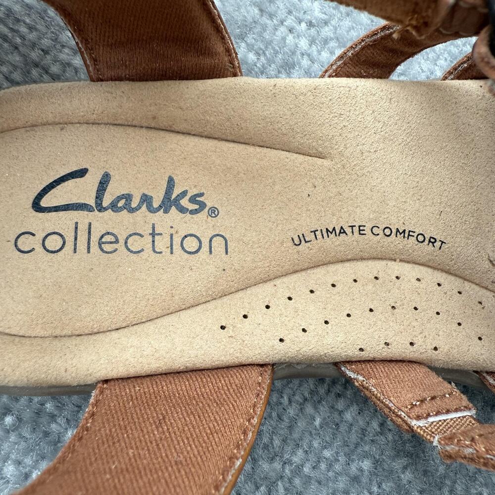 Clarks Collection Sandals Womens Size 6.5 Brown Fisherman Comfort Strappy Shoes - Picture 7 of 14